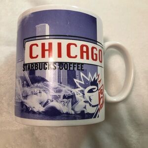 Starbucks Chicago Coffee Mug 1999 Skyline Grant Park Fountain Hancock Bldg Jumbo